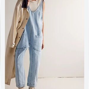 We The Free High Roller Blue Denim Overalls